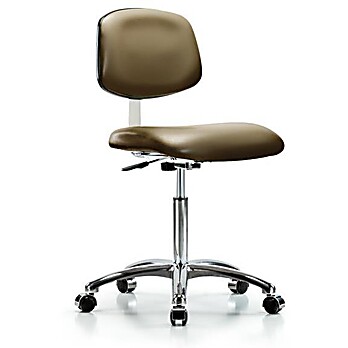 Class 10 Clean Room Vinyl Chair Chrome - Taupe Supernova Vinyl