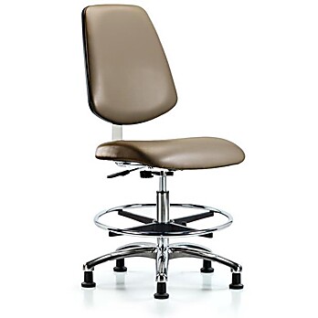 Class 10 Clean Room Vinyl Chair Chrome - Taupe Supernova Vinyl