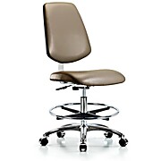 Class 10 Clean Room Vinyl Chair Chrome - Taupe Supernova Vinyl