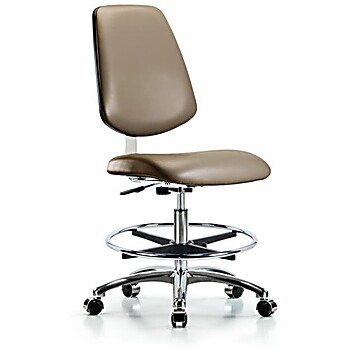 Class 10 Clean Room Vinyl Chair Chrome - Taupe Supernova Vinyl