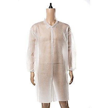 Lab Coat, ValuShield Economy Polypropylene, Elastic Wrists, No Pockets, Size 2X-Large, 30/CS