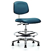 Class 10 Clean Room Vinyl Chair Chrome - Marine Blue Supernova Vinyl