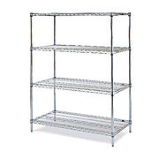 Metro 5 Plated Swivel Stem Casters Resilient Rubber Wheel Treads for Super  Erecta Industrial Wire Shelving Racks