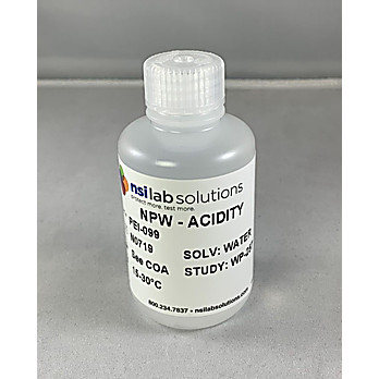 NPW - Acidity, NELAC range 650-1800 mg/L, 100mL