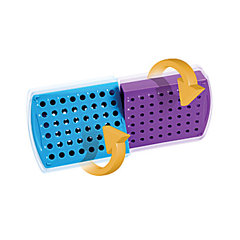 Abdos Twisty Tube Rack, PP (Blue + Purple)