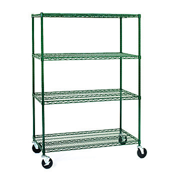 Mobile Wire Shelving, Epoxy Coated