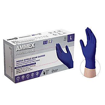 AMMEX Exam Grade Indigo Nitrile Gloves
