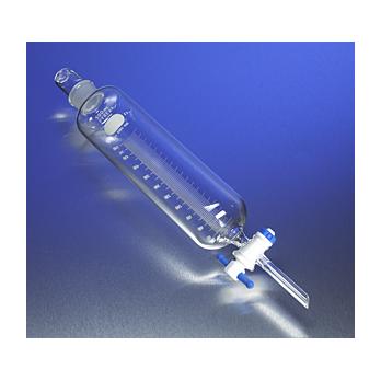PYREX® Cylindrical Separatory Funnel, Graduated, PTFE Product Standard Stopcock, Glass Standard Taper Stopper