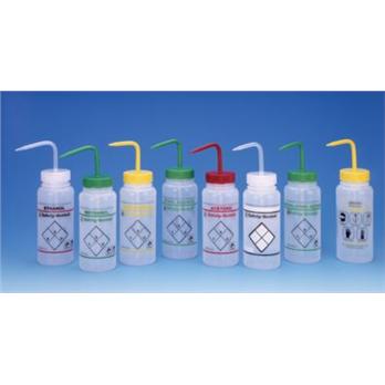 2-Color Safety-Vented and Safety-Labeled Wide Mouth Wash Bottles