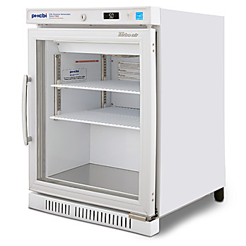 PHCbi brand undercounter pharmaceutical refrigerator 3 cu.ft., 3 to 7°C, with display and lock, 115V  UN3358