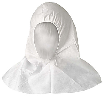 KleenGuard™ A20 Breathable Particle Protection Hoods (36890), Serged Seams, Elastic Face Seal, One Universal Size, White, 100 / Case