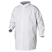 4 Snaps No Pocket Size: X-Large 150 Pieces White Polypropylene 25G Lab Coats Elastic Wrists 