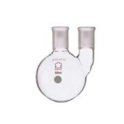Two Vertical Neck Round Bottom Flasks