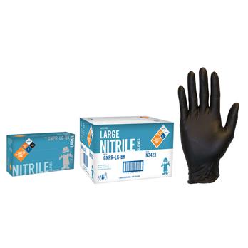 GNPR Black Standard, Textured Powder-Free, Nitrile Gloves