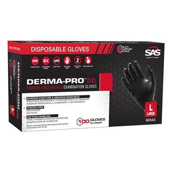 Derma-Pro™ Powder-Free Black Nitrile Disposable Gloves