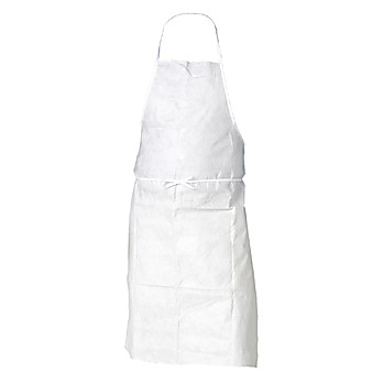 KleenGuard™ A20 Breathable Particle Protection Apron (43745), Polyethylene Coated, Universal Size (One Size), 28” x 46”, Tie Back, White, 500 / Case