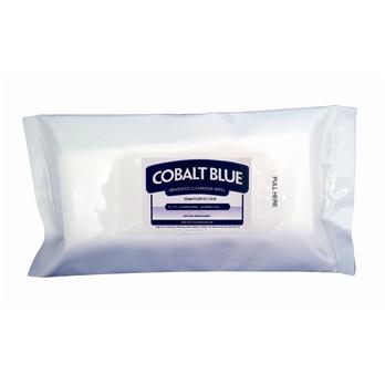 Cobalt Blue Sterile Pre-Saturated Polypropylene Wipes, ISO Class 6