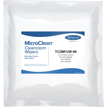 Teknipure MicroClean™ Dry Microfiber Cleanroom Wipers with Sealed Edge