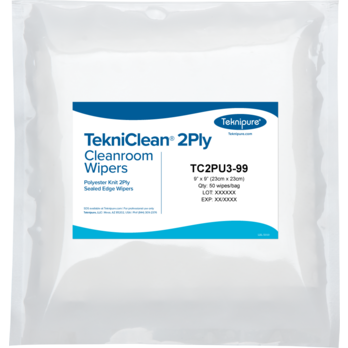 Teknipure TekniClean® 2Ply Polyester Knit Cleanroom Wipers with Sealed Edge