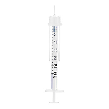 SOL-GUARD Insulin Safety Syringe w/Fixed Needle