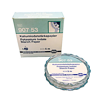 Potassium iodate starch paper (this paper is to determine the presence of reducing agents.  For oxidizing agents see 90754 or 90758) - 5 meter roll