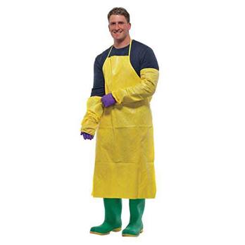 KleenGuard™ A70 Chemical Spray Protection Aprons (97790), Bound Seams, Neck & Ties, One Size, Yellow, 100 / Case