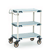 MetroMax Q 4-Shelf Industrial Plastic Shelving Mobile Cart, Open