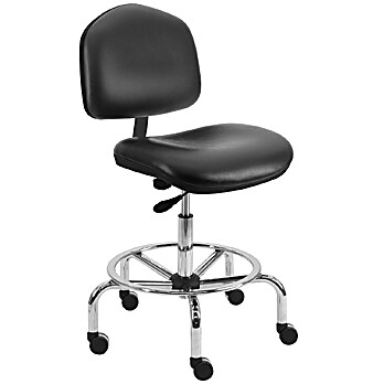 BenchPro Cleanroom Wide Chair With Chrome Base
