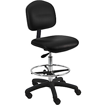 BenchPro Cleanroom Chair With 18” Adjustable Footring and Nylon Base