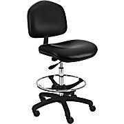 BenchPro Cleanroom Wide Chair With 18” Adjustable Footring and Nylon Base