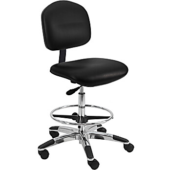 BenchPro Cleanroom Chair With 18” Adjustable Footring and Aluminum Base