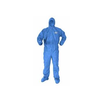 KleenGuard™ A60 Bloodborne Pathogen & Chemical Protection Coveralls, Storm Flap, Elastic Back, Wrists, Ankles, Hood & Boots
