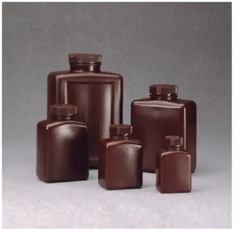 Nalgene™ Rectangular Opaque Amber HDPE Bottles with Closure: Bulk Pack