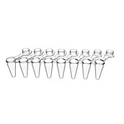 PCR 8 strip tubes with attached flat and qPCR caps