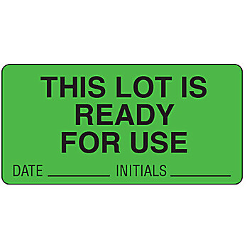Lot Signal Labels for Use in the Laboratory
