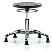 Class 10 Huron Polyurethane Clean Room Stool - Desk Height with Stationary Glides in Black Polyurethane