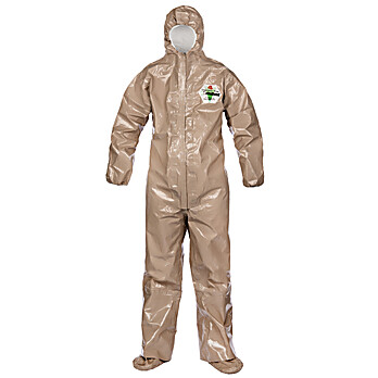 ChemMax® 4 Plus Tan Coverall - Respirator Fit Hood/Boots/Boot Flaps