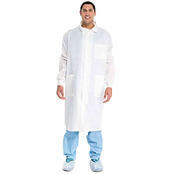 HALYARD* Universal Precautions Lab Coat, Blue