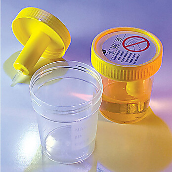 Urine Specimen Container with Integrated Transfer Device TransferTop™ 
