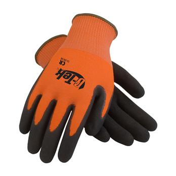 G-Tek® Hi-Vis Orange Micro-Surface Nitrile Grip Gloves with HPPE Fiber