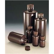 Narrow-Mouth Amber HDPE Packaging Bottles