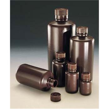 Narrow-Mouth Amber HDPE Packaging Bottles
