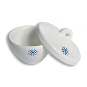 Porcelain Crucibles, Wide Form with Lid