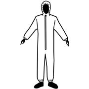 Disposable White Microporous Film Coated Coveralls with Hoods