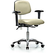 Class 100 Vinyl Clean Room Chair - Desk Height with Adjustable Arms & Casters