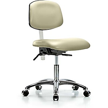 Class 100 Vinyl Clean Room Chair - Desk Height with Seat Tilt & Casters