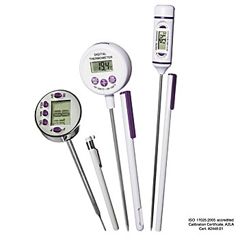 SP Bel-Art, H-B DURAC Calibrated Electronic Stainless Steel Stem Thermometers