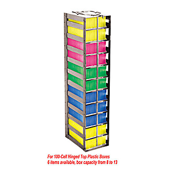 Vertical Rack for 100-Cell Hinged Lid Boxes, holds 13 boxes. 5 7/8 x 6 1/4 x 30 1/4 inches
