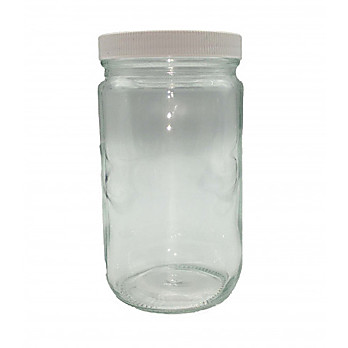 32oz Clear Straight Sided Jar Assembled w/89-400 Poly Vinyl Lined Cap (12/cs)