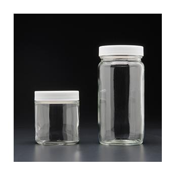 Clear Glass Straight Sided Wide Mouth Jars - Short & Tall, PTFE Lined, Standard